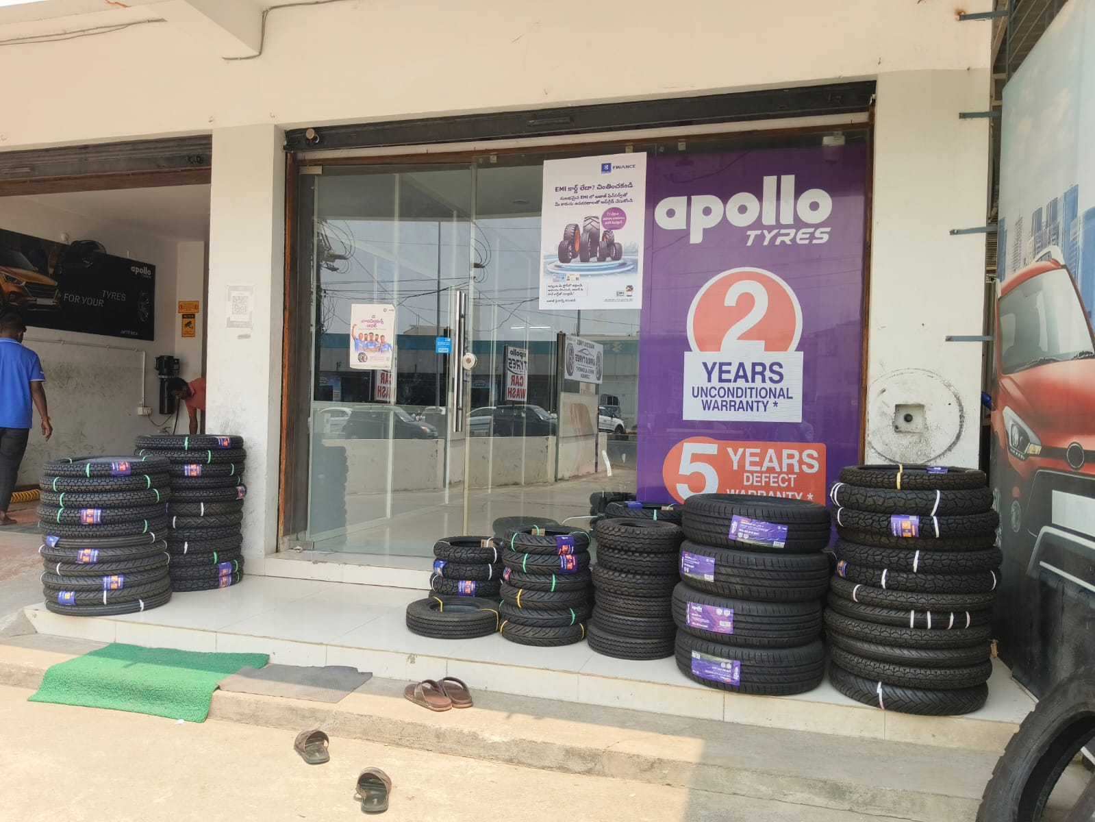 Modern service workshop with wheel alignment bay